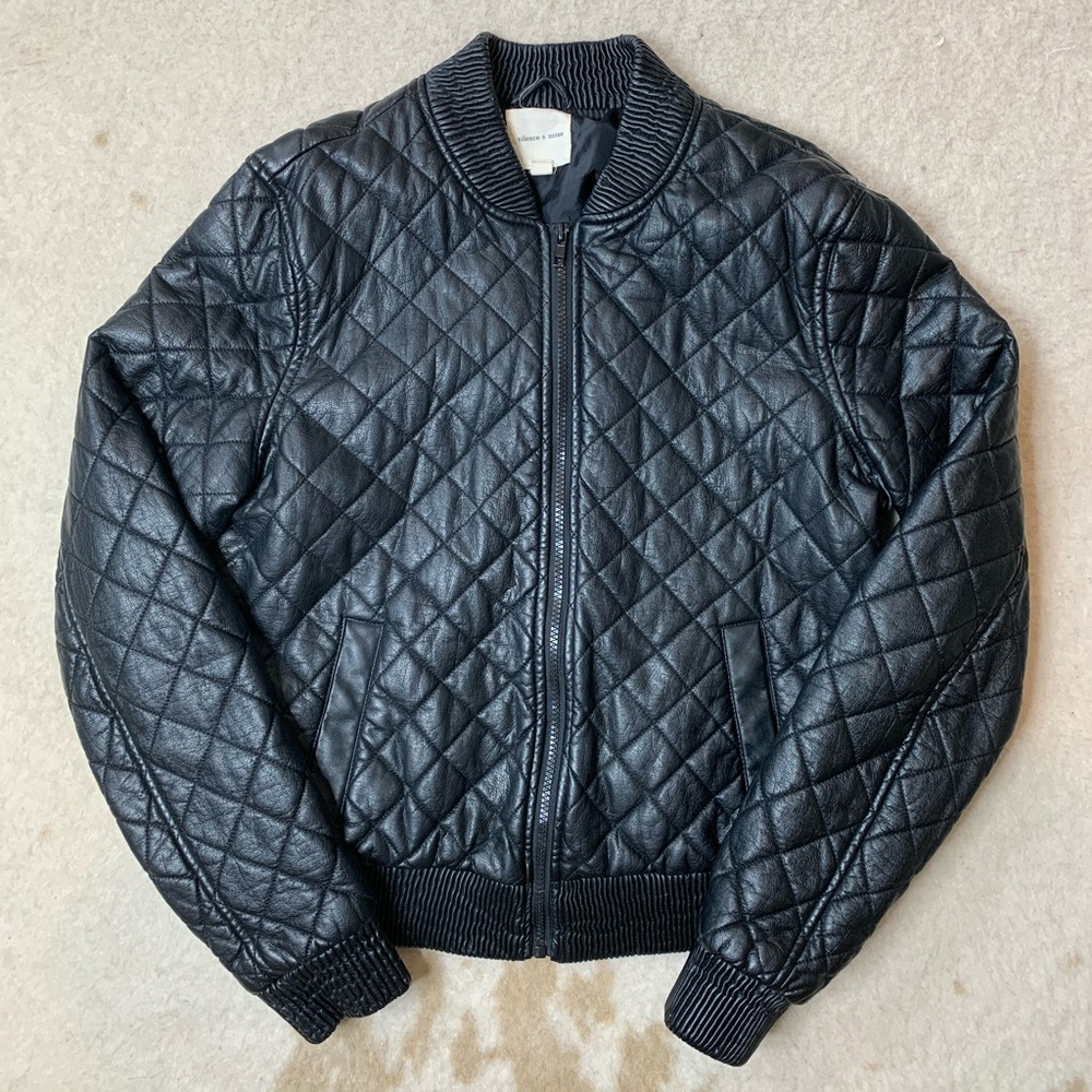 Quilted Black Leather Jacket from Urban Outfitters